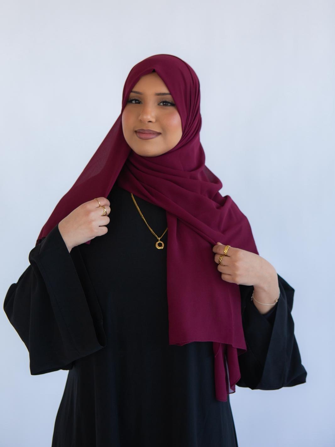 Noorah Wear Premium Chiffon Hijab – Lightweight Breathable Soft Flowy Scarf for Women – Available in 5 Colours – 180x70cm