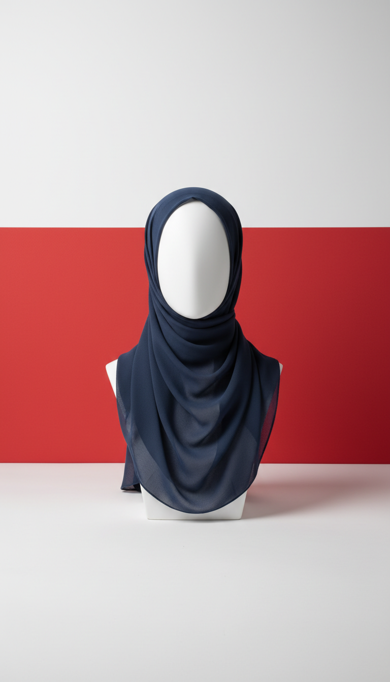 Noir Blue chiffon hijab