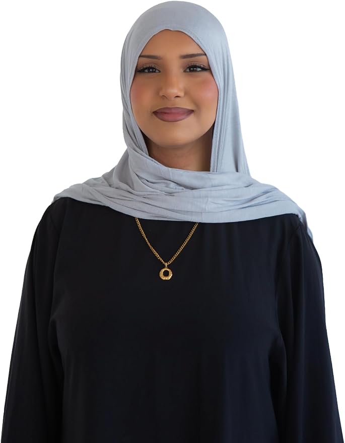 Jersey Hijab for Women, Single Stitched, Lightweight Breathable Stretch Jersey Scarf, Soft Comfortable Modest Head Scarf for Everyday Wear, 180 x 70 cm