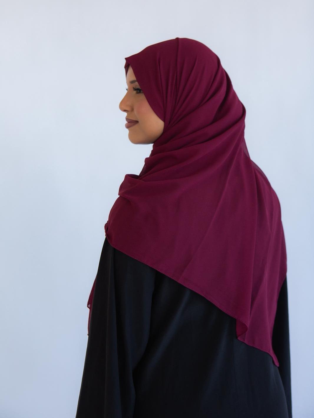 Noorah Wear Premium Chiffon Hijab – Lightweight Breathable Soft Flowy Scarf for Women – Available in 5 Colours – 180x70cm