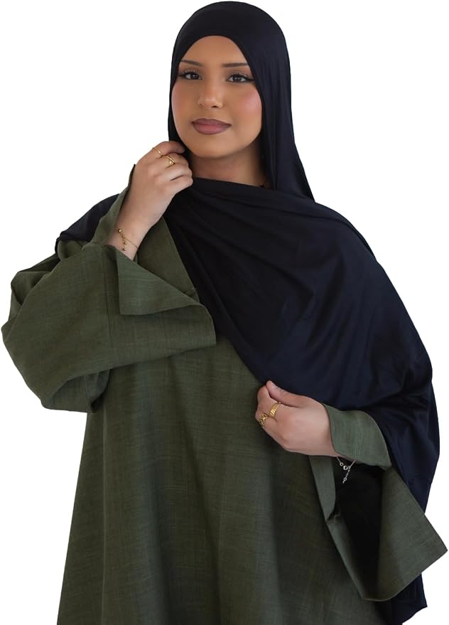Jersey Hijab for Women, Single Stitched, Lightweight Breathable Stretch Jersey Scarf, Soft Comfortable Modest Head Scarf for Everyday Wear, 180 x 70 cm