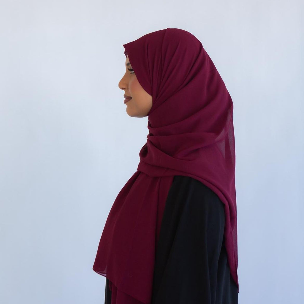 Noorah Wear Premium Chiffon Hijab – Lightweight Breathable Soft Flowy Scarf for Women – Available in 5 Colours – 180x70cm