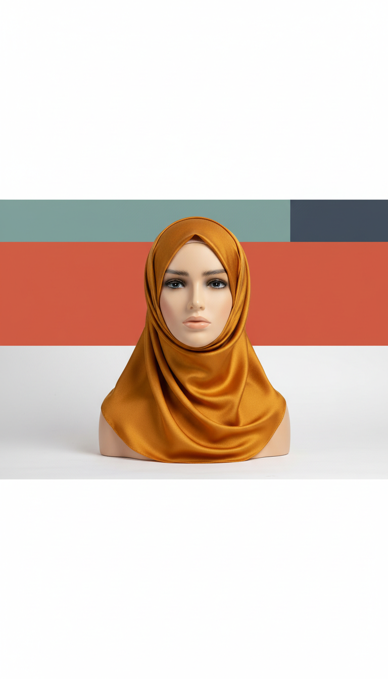 Saffron Glow silk hijab